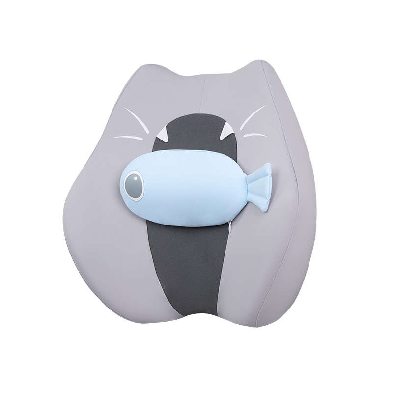 佳奥 猫猫靠垫卡通款带 1 只小鱼干（单位：个） 浅灰色