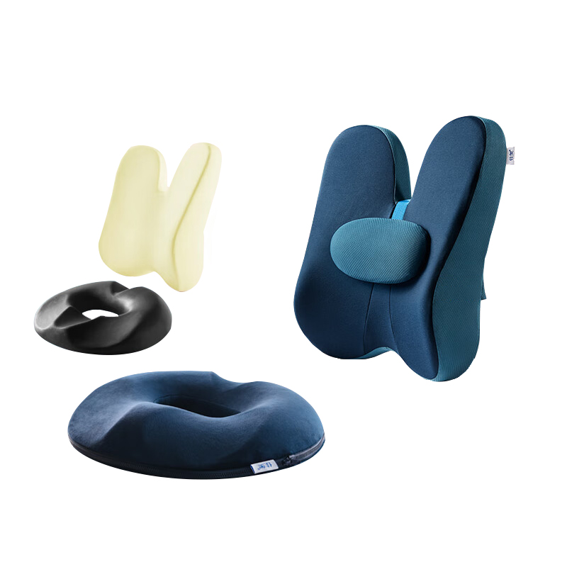 佳奥 （靠垫+坐垫）套装 办公室久坐美臀屁垫护腰孕妇减压术后坐垫透气软垫子椅垫 女士竹炭款