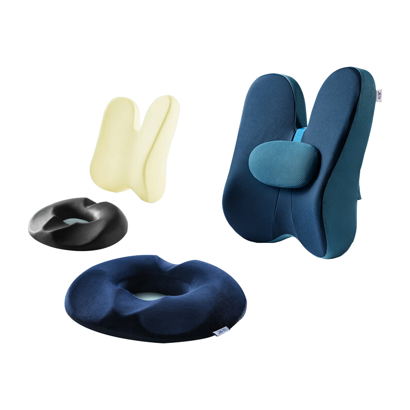 佳奥 （靠垫+坐垫）套装 办公室久坐美臀屁垫护腰孕妇减压术后坐垫透气软垫子椅垫 男士竹炭款