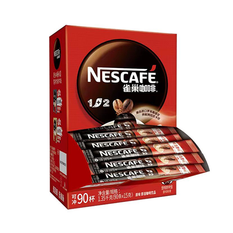 雀巢咖啡1+2原味双豆拼配条装即溶咖啡  单位：盒 1350g