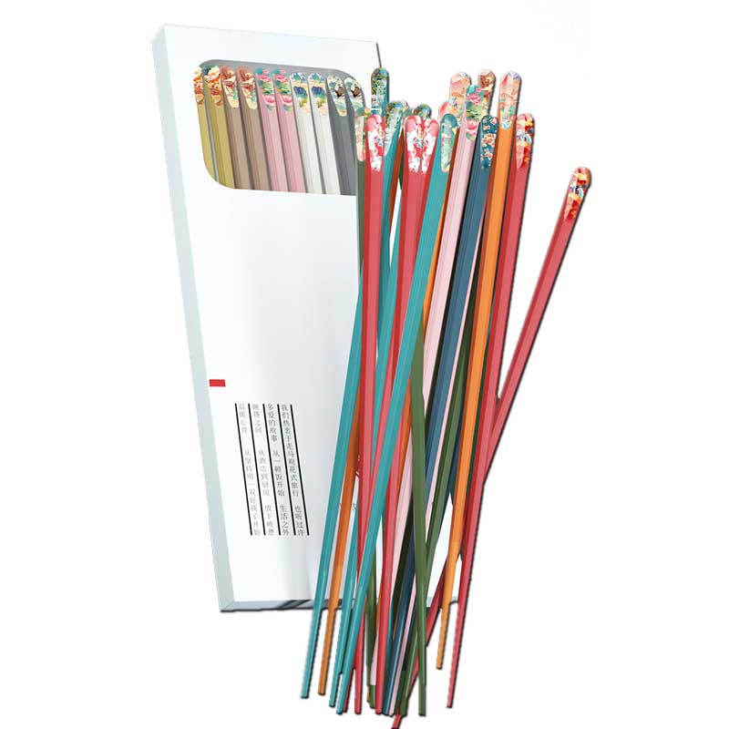 美之扣国潮筷子10双装kz27单位（双） 彩色