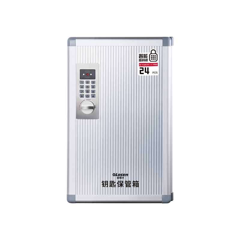 金隆兴Glosen 24位壁挂式密码锁铝合金钥匙收纳管理箱 含钥匙牌AM9024(单位:个) 银色