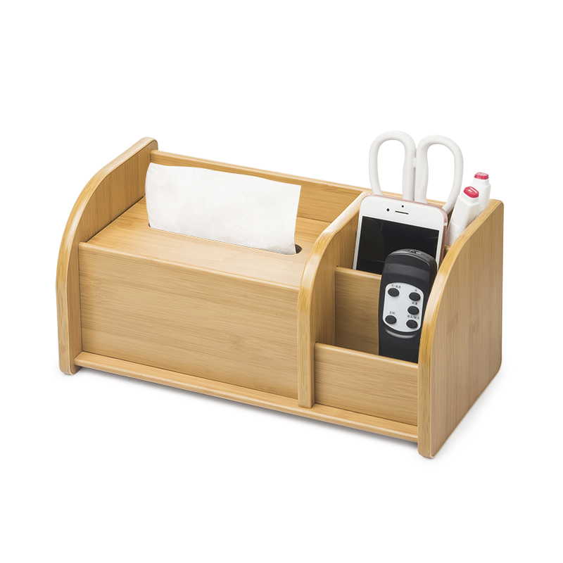 金隆兴Glosen 多功能木质纸巾盒桌面收纳盒C2039竹纹色(单位:个) 枫叶色