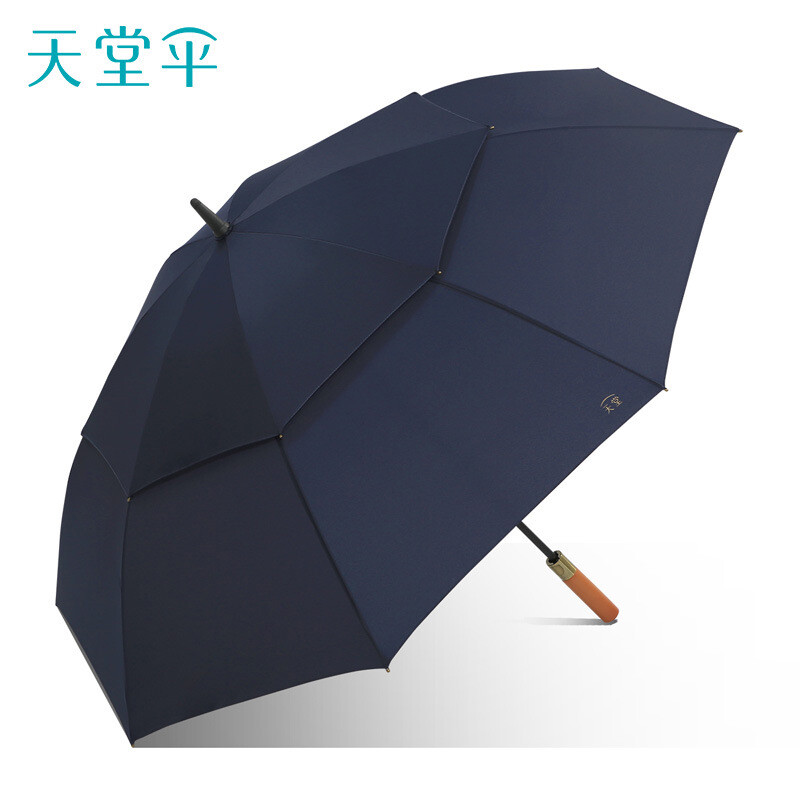 天堂伞【11007防风伞】双层长杆直柄半自动伞超大双人晴雨两用伞男女防暴雨具定制  单位：把 岩石蓝