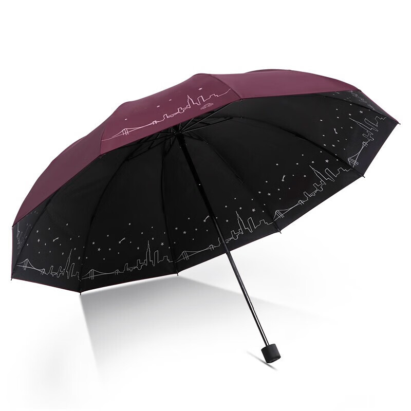 天堂 31157E城市星空 三折10骨 双人大伞 酒红（单位：把）
