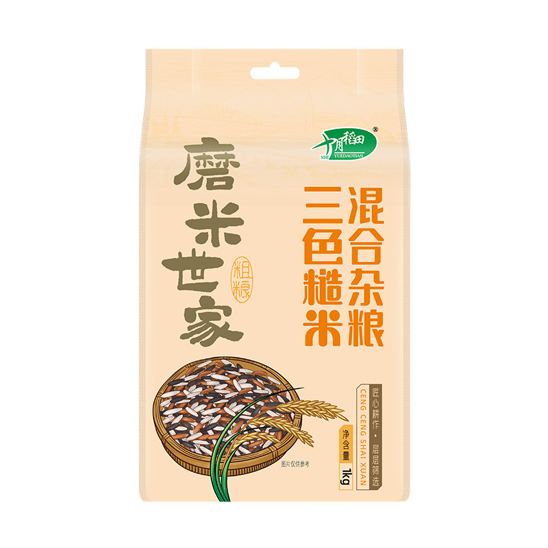十月稻田 磨米世家 三色糙米 1kg  单位：袋 自然色
