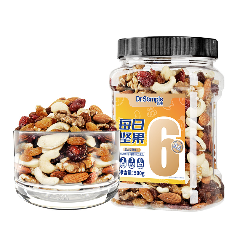 森宝 综合坚果果干500g（6混）*3罐 3罐装