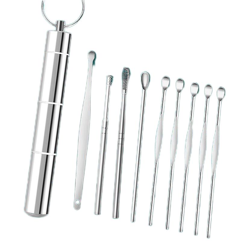 CA-耳勺9件套-B1803-银色 银色