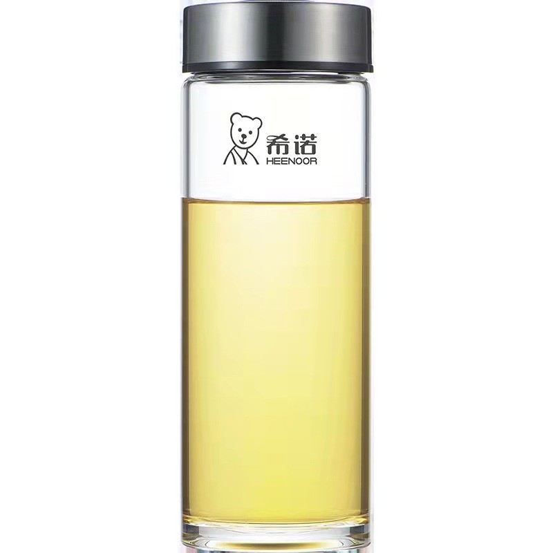 希诺 单层玻璃杯加厚便携水杯XN-6016容量380ml单位：个 黑色