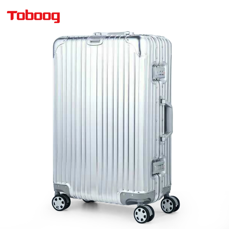 TOBOOG/途帮铝镁合金简约品质行李箱铝框箱拉杆箱万向轮旅行箱JH1001  单位：个 银色 28寸