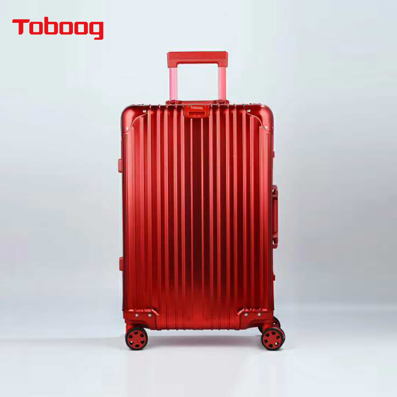TOBOOG/途帮铝镁合金简约品质行李箱铝框箱拉杆箱万向轮旅行箱JH1001  单位：个 红色 20寸