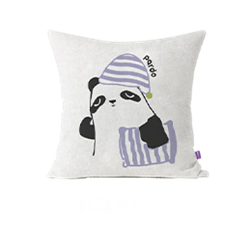 艾美家 熊猫靠垫 幸福pardo-白 40*40cm (单位：个) 白色