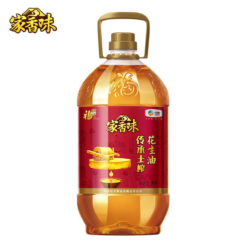 中粮福临门土榨花生油5L  褐色  单位：桶 褐色