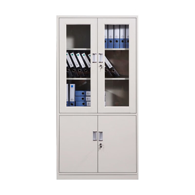 荣美盛 铁皮文件柜上玻双节柜/个 850*390*1800mm