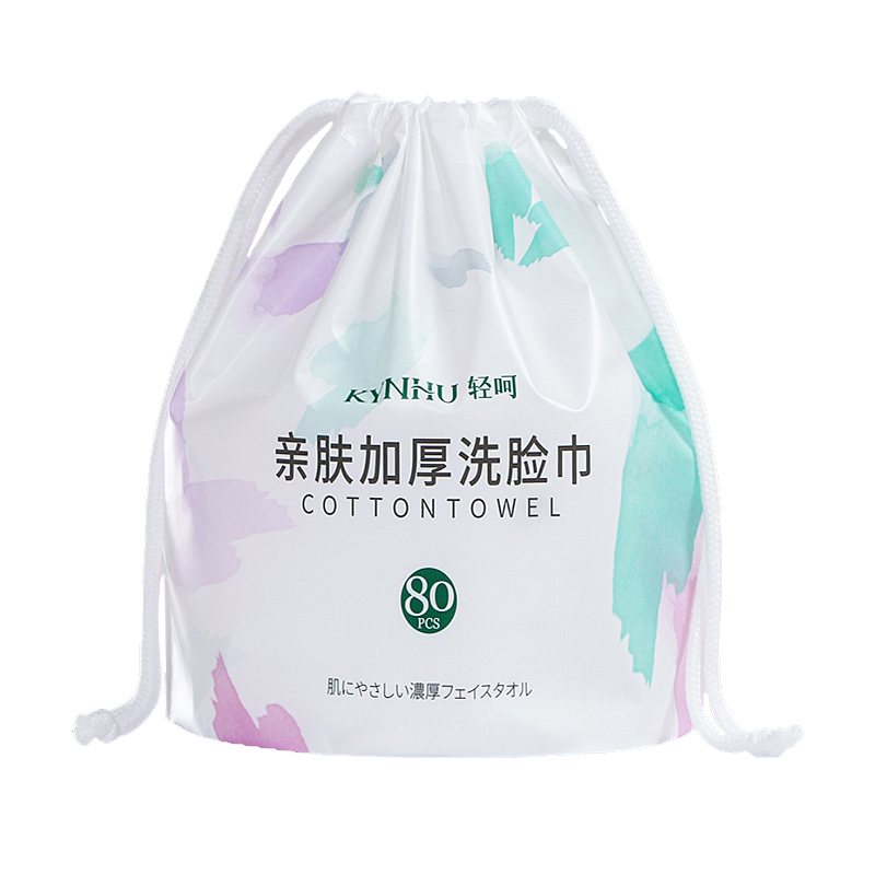 轻呵亲肤加厚洗脸巾-80片，（植物纤维），80G/平方 MJ-80-D  单位：袋 白色