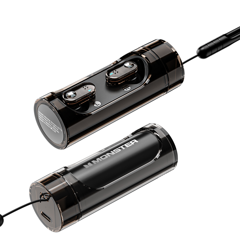 魔声（MONSTER）无线蓝牙耳机 半入耳式游戏电竞降噪运动跑步长续航音乐高音质电脑耳机  单位：副 黑色