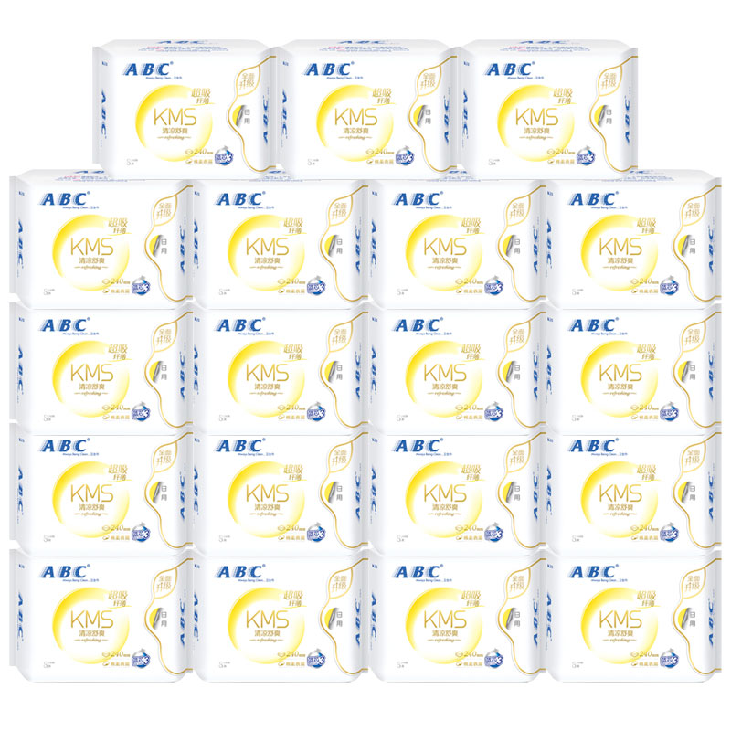 ABCKMS配方日用组合纤薄透气卫生巾240mm*8片*19包（单位：组） 拿铁色