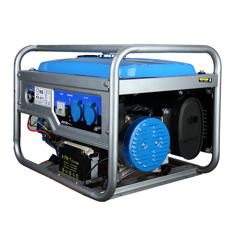鸣固5.5kw汽油发电机220V/380V家用户外低噪发电机组应急便携式手启动（单位：台） 蓝色