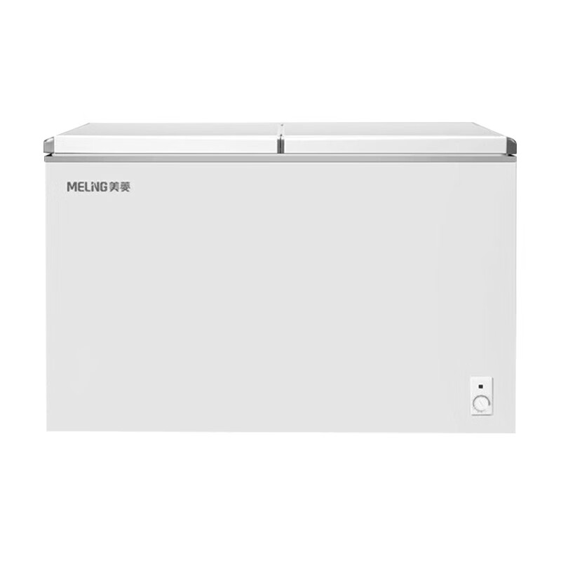 美菱（MELING）冰柜家用278升 卧式冷藏冷冻双温冷柜 蝶形双门速冻雪柜BCD-278AZ 台 白色