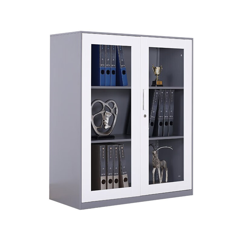 荣美盛 玻璃门矮柜文件柜资料档案柜/个 900*400*1090mm