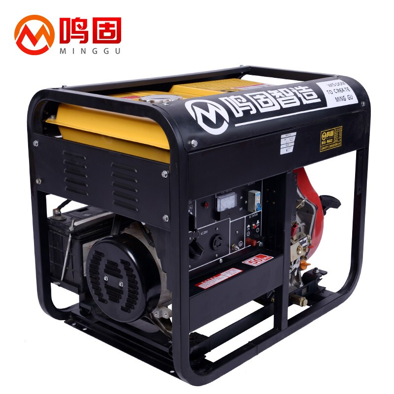 鸣固 6.5KW柴油发电机220V家用 6.5KW豪华开架款电启动+烧柴油（单位：台） 黑色