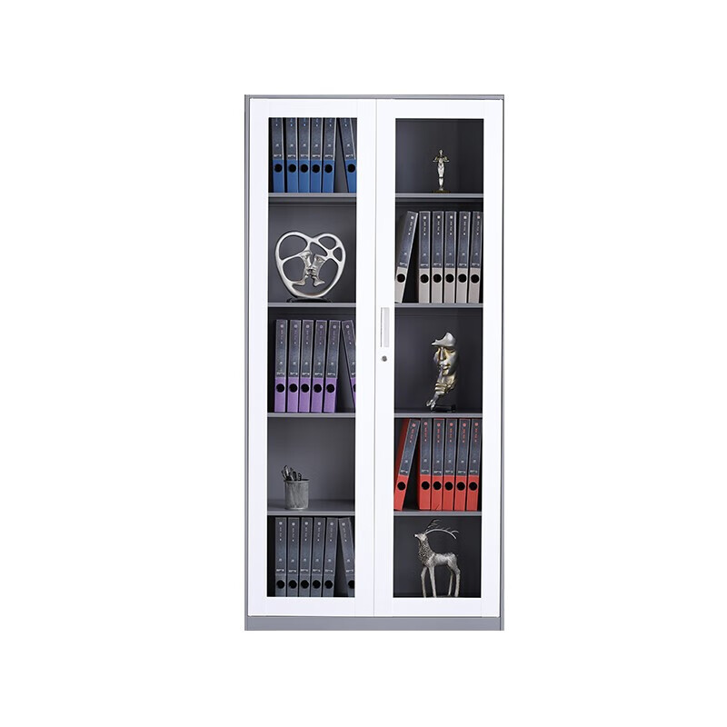 荣美盛 通体玻璃柜文件柜铁皮柜钢制办公柜档案柜/个 900*400*1850mm