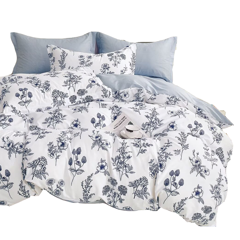 罗曼罗兰（ROMROL）全棉四件套 小欢喜 200*230cm（单位：套） 极光蓝