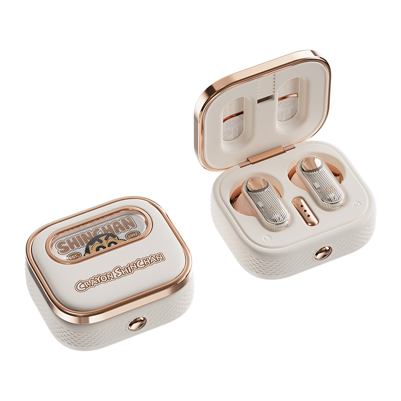 ROCK 蜡笔小新 复古系列 TWS蓝牙耳机 RAU0774（单位：个） 米白色