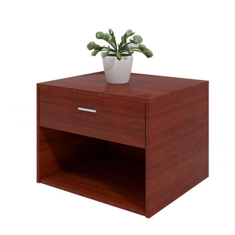 荣美盛 床头柜现代简约床边柜卧室收纳储物柜 TS-023红榉麻面色/个 500*500*450mm