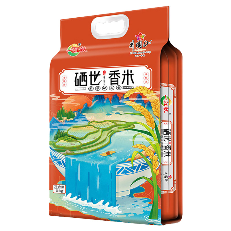 一江秋橙色硒世香米六面真空5kg （单位：袋） 红色