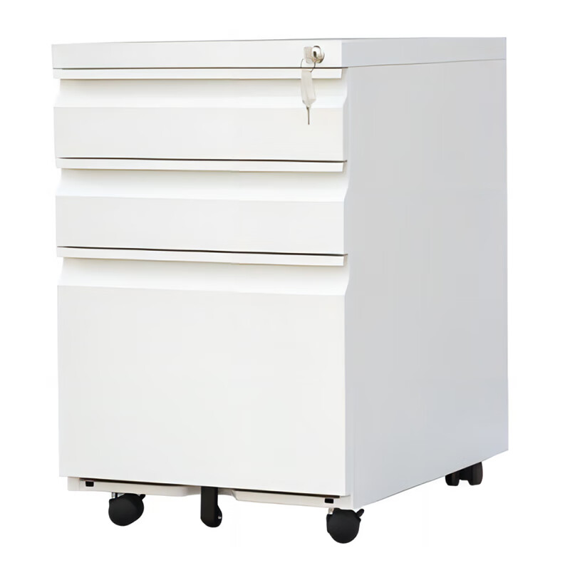 荣美盛 活动柜文件柜矮柜带锁移动抽屉储物边柜资料柜/个 390*525*600mm