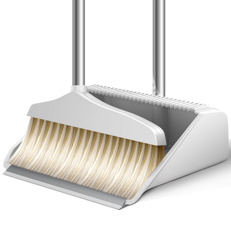 家杰优品 扫把簸箕套装组合家用不锈钢软毛扫帚 JJ-S106  单位：套 白色