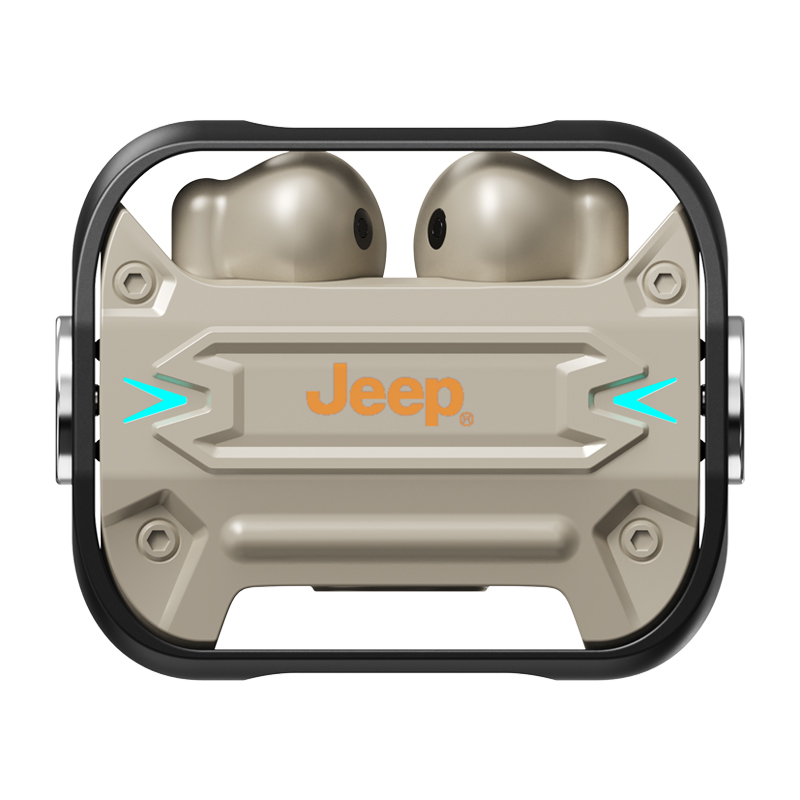 Jeep吉普真无线蓝牙耳机 半入耳式蓝牙5.3适用苹果/安卓手机音乐游戏耳机旋转解压耳机  单位：副 米白