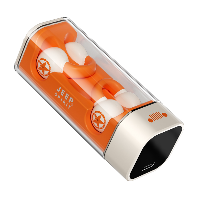 Jeep蓝牙耳机 骨传导概念耳夹式无线开放不入耳 运动跑步骑行通话降噪 适用于苹果华为小米 单位：副 橙色