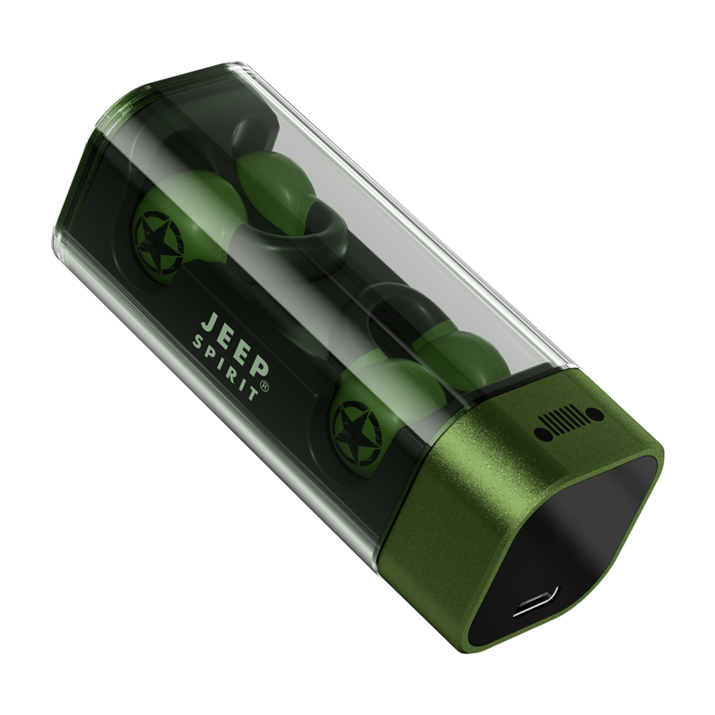 Jeep蓝牙耳机 骨传导概念耳夹式无线开放不入耳 运动跑步骑行通话降噪 适用于苹果华为小米 单位：副 绿色