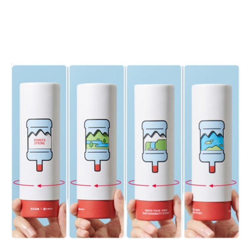 KACO农夫山泉联名按动中性笔0.5mm子弹头签字笔高颜值水笔 4支彩笔+4支黑芯 黑色