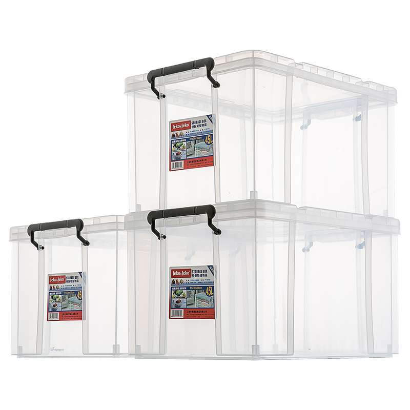 JEKO&JEKO 45L特耐斯储物箱天地盖SWB-5219 (3只装)（偏远地区不发货） 白色