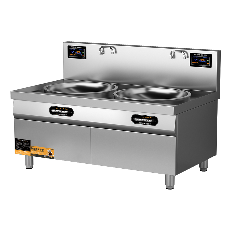 麦大厨 商用电磁炉大功率20kw餐厅爆炒电磁灶大炒灶台双头大锅灶MDC-DCB5-SDC800G 台 不锈钢色