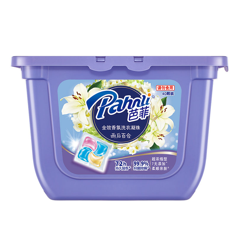 芭菲全效香氛洗衣凝珠四腔40颗320g 雨后百合（单位：盒） 拿铁色