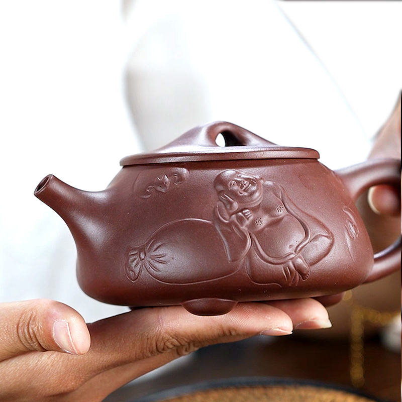 香石坊宜兴原矿名家纯手工紫砂壶功夫茶具佛缘石瓢280mlBT8240  单位：把 佛缘石瓢单壶