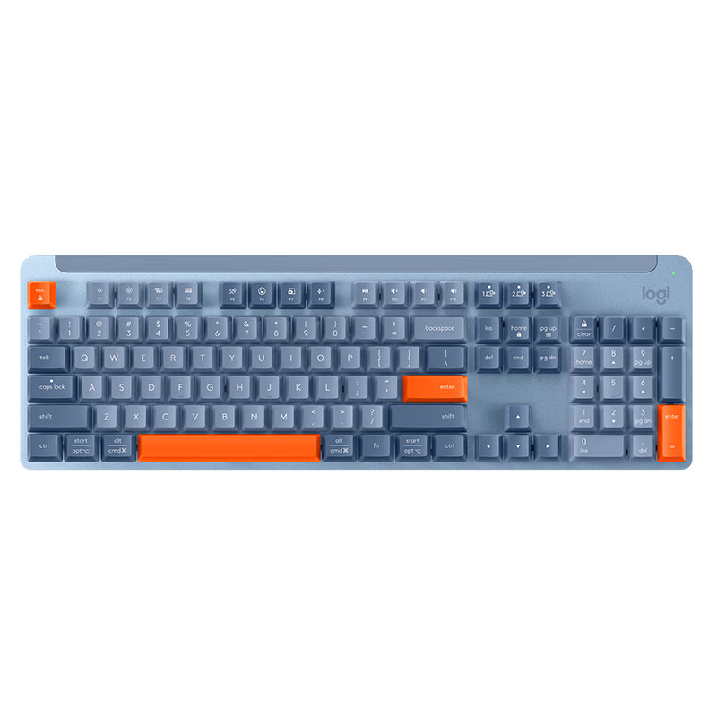 罗技（Logitech）K865无线机械键盘 蓝牙键盘办公游戏电竞键盘双模红轴 1只 雾霾蓝