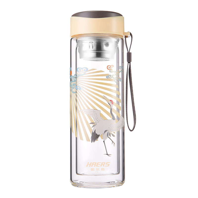 哈尔斯 故宫文创联名款 云鹤系列玻璃杯320ml  HBL-320-91-G（单位：个） 黄色