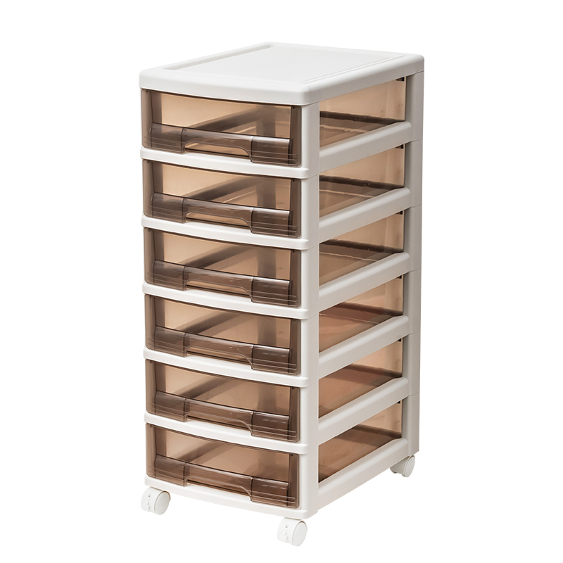 JEKO&JEKO SWB-5483 【透明咖色移动】浅6层柜(单位：套）（偏远地区不发货） 透明咖