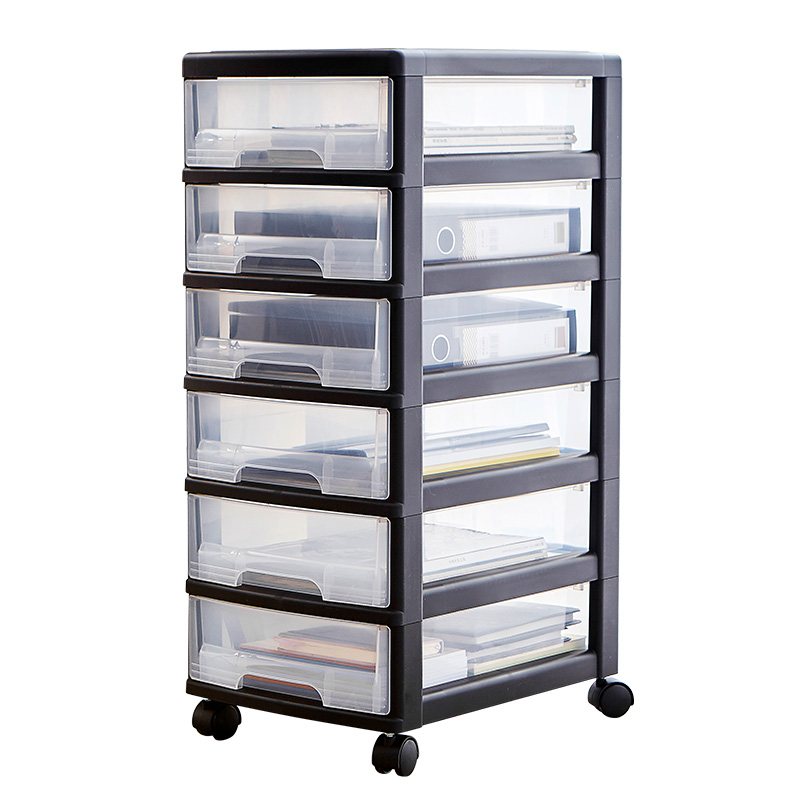 捷扣捷扣（JEKO＆JEKO） SWB-5483 透明黑移动浅6层柜(单位：套） 黑白