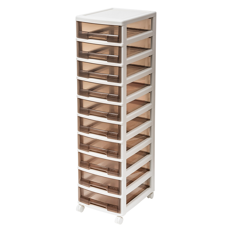 JEKO&JEKO SWB-5613 【透明咖移动】浅10层柜(单位：套）（偏远地区不发货） 透明咖