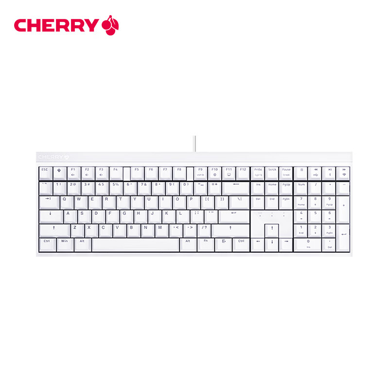 CHERRY樱桃 MX2.0S 机械键盘 游戏键盘 办公键盘 电脑键盘 全尺寸键盘 有线键盘单位：只 白色红轴