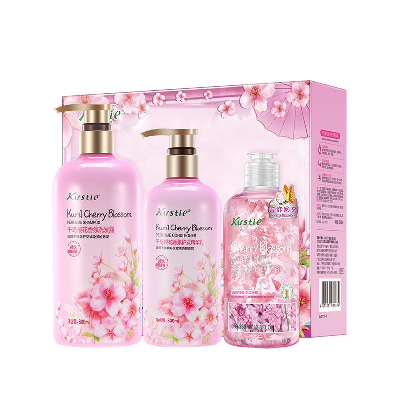 蔻斯汀（Kustie）千岛樱花香氛洗护沐浴套装（单位：套） 佳人粉