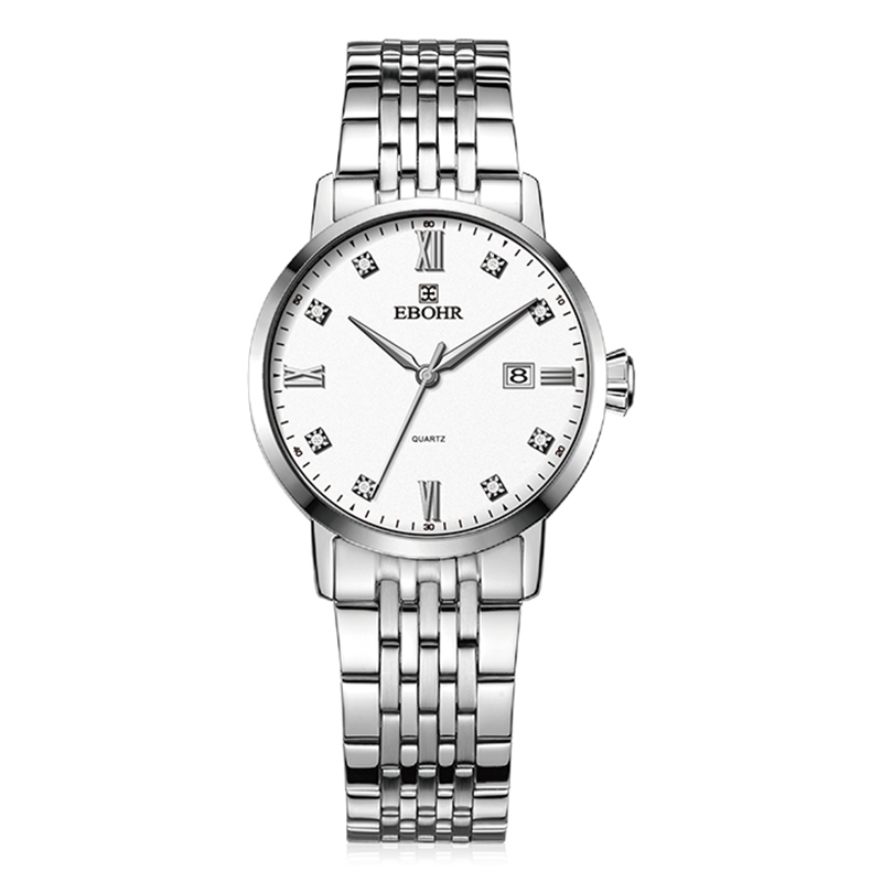 EBOHR依波表大师系列手表正品防水官方钢带情侣腕表女士腕表70310122  单位：个 钢色