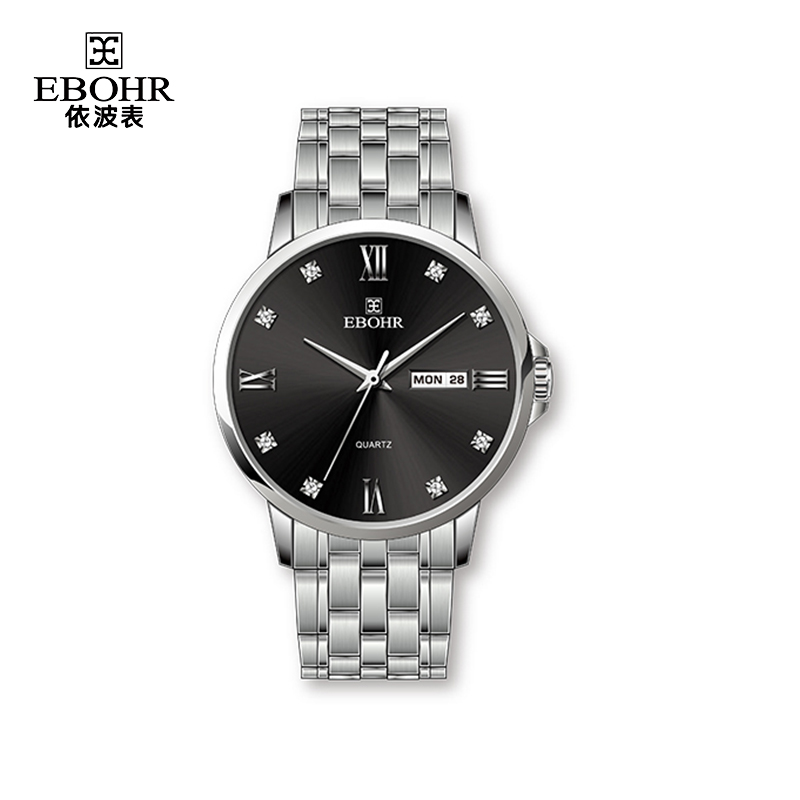 EBOHR依波表大师系列手表正品防水官方钢带情侣腕表女士腕表70370126  单位：个 钢色