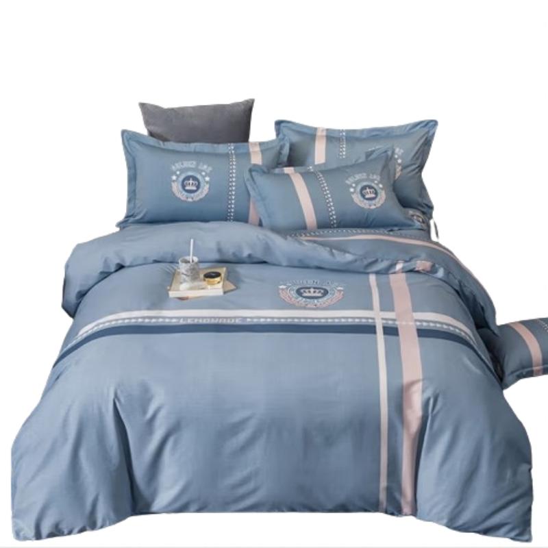 恒源祥H4XW08磨毛亲肤四件套-格里空间蓝220*240cm（单位：套） 蓝色